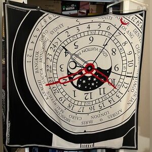 Louis Vuitton Clock Design Scarf/Shawl with Certificate of Authenticity